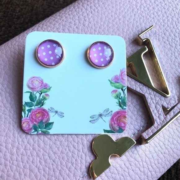 Handmade Dotted Stud Earrings - Picture 1 of 3